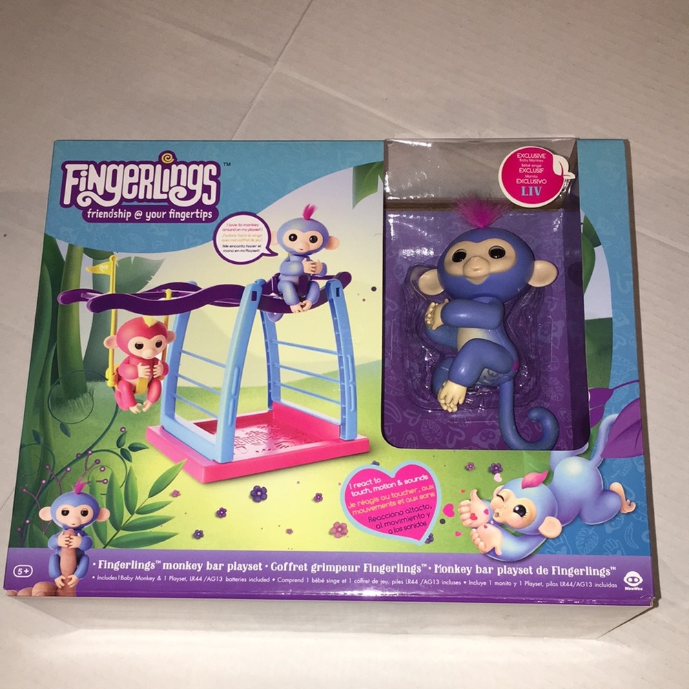 NIB Fingerlings Monkey Bar Playset with Purple Monkey -
